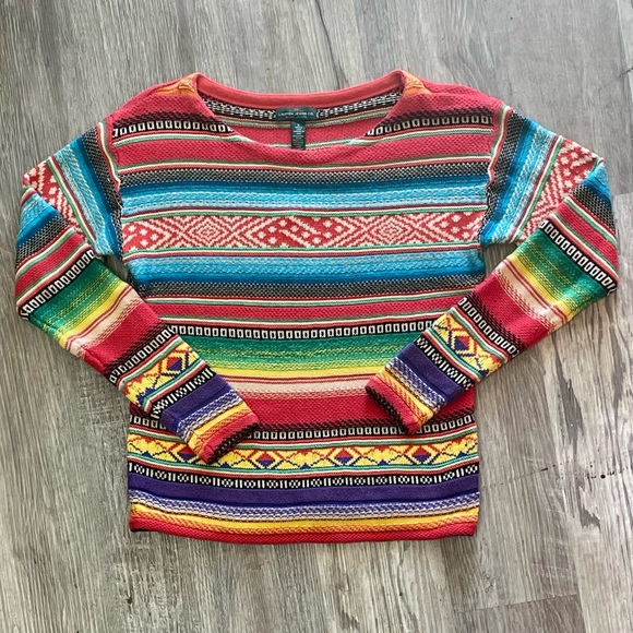 Lauren Ralph Lauren Sweaters - Vintage 1990s LRL Ralph Lauren Colorful Southwestern Western Knit Sweater Small